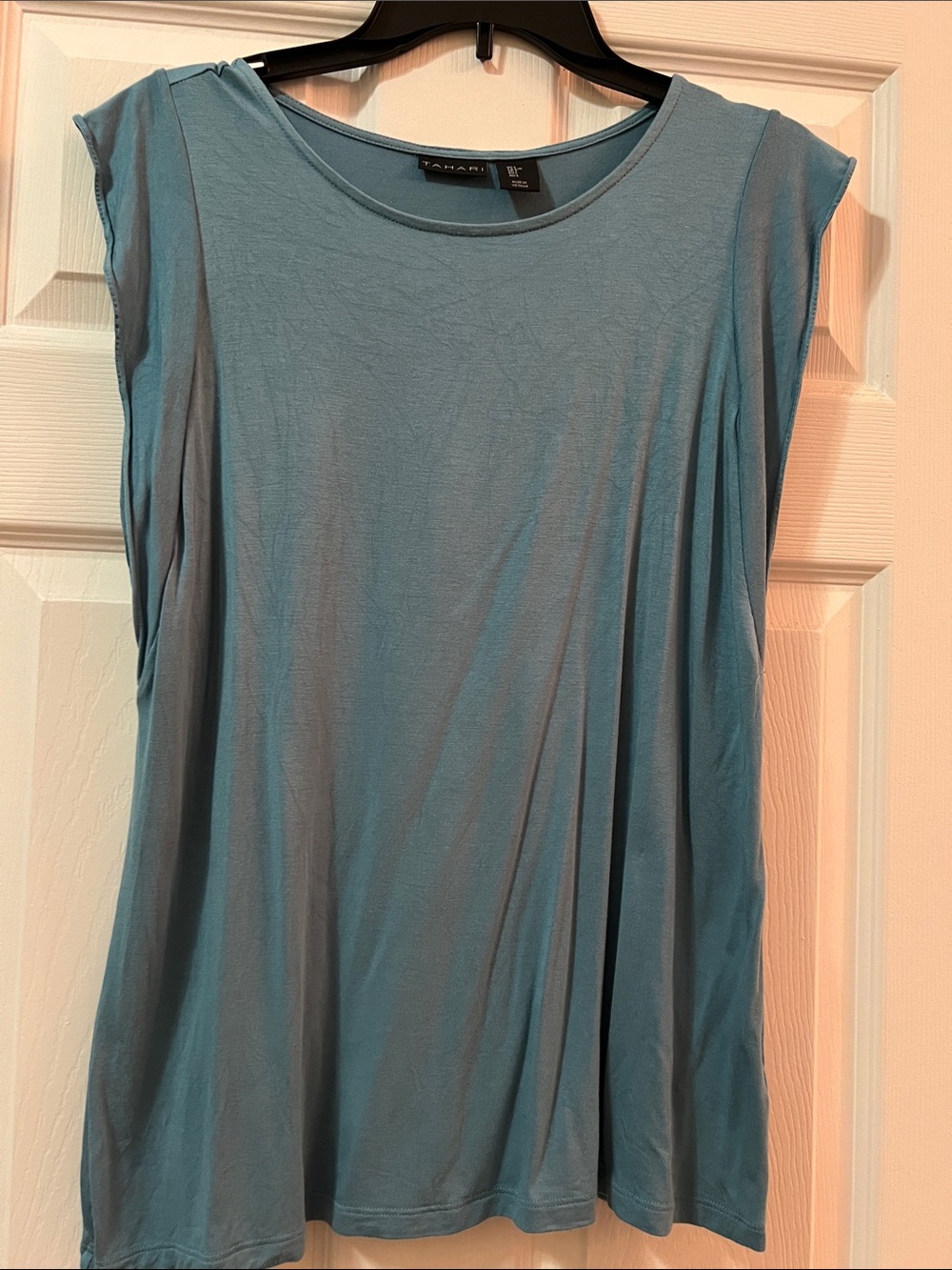 Tahari Teal Blue Sleeveless Shell Top